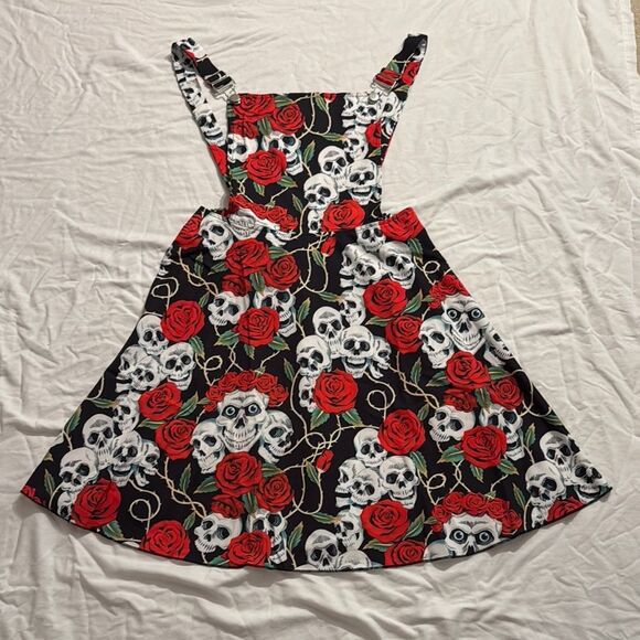 Dresses & Skirts - Skull and Rose Dress - Black and Red